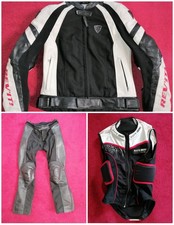 4-teilige Rev'it Motorradkombi  Leder/Mesh Damen+SafeMax-Schutzweste als Zugabe