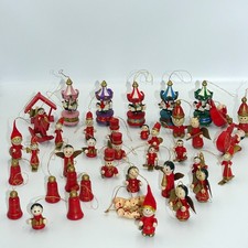 38x alte Holzfiguren DDR Miniaturen Engel Karussell Baumschmuck Vintage (971)