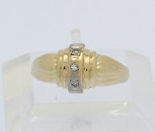 ♦♦ Ring in 14 kt 14k 585er Gelb Gold mit Diamanten Gr. 59 Goldring Diamantring ♦