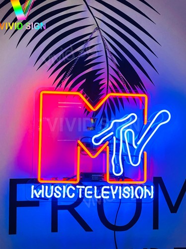 Music television glas neon - music,