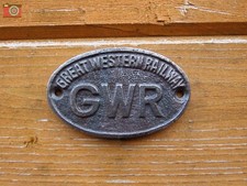 GWR Great Western Railway SCHILD. Gusseisen. Oval. Vintage Stil