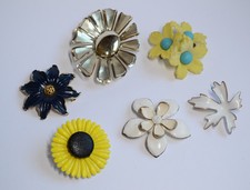 Vintage Broschen Konvolut Blumen, Blüten Emaille 50er, 60er, Lot, Sammlung, Pin