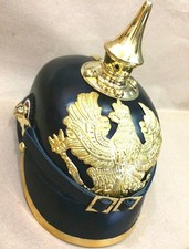 Handgefertigter deutscher Pickelhaube Lederhelm preußisch 1. Weltkrieg Militä...