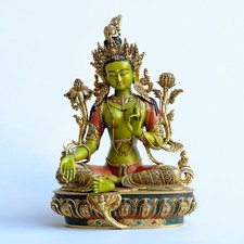 Grüne Tara Buddha Statue Figur Gold 47cm Tibet Masterpiece von Nutchhe