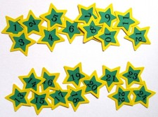 24 Adventskalenderzahlen Sticker Sterne Zahlen Deko Advent zum Basteln 3.6.1