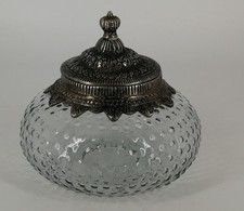Orientalische Bonboniere Glasdose mit Metalldeckel | Marokkanischer Stil  17 cm