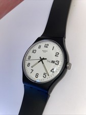 Swatch Twiceagain Armbanduhr Schwarz Unisex Quarz Armbanduhr