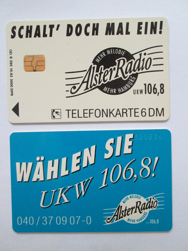 Telefonkarte alster radio - telefonkarte,, alster-radio