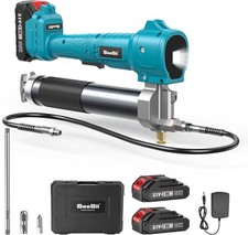 Fettpistole 2x 2000mAh Akku Fettpresse Flexibler 100cm Schlauch Fettpistole