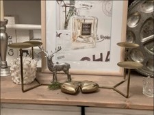 Kerzenständer, Kerzenleuchter, Advent, Adventskranz, Metall Gold Depot