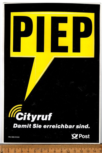 Alter aufkleber piep post - :,