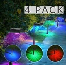 4x Solar Gartenleuchten RGB