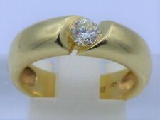 Feiner Brillant Solitär Ring 0,3ct. Spannringoptik  585 Gelbgold; RG:53