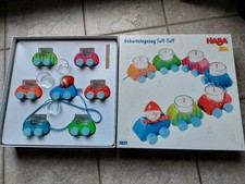 HABA Geburtstagszug Tuff-Tuff, schöner Zustand - Lok + 6 Anhänger