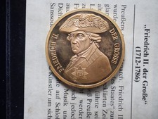 Medaille Friedrich II der Große Pro Gloria et Patria Cu vergoldet