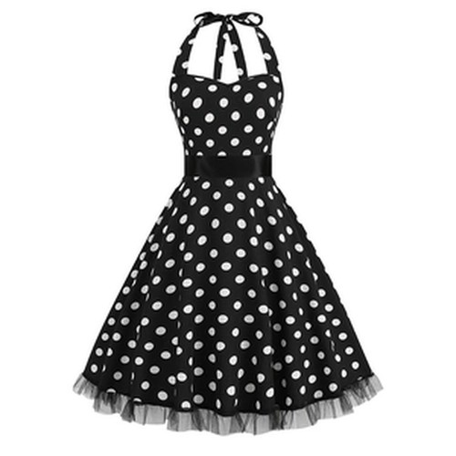 Rockabilly kleid damen punkte - rockabilly,