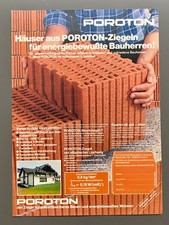 Poroton Ziegel Hausbau Bauen Bauherr 80s retro 1984 Vintage Ad Werbung Reklame