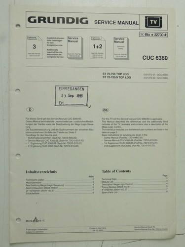 Grundig service manual - service, cuc