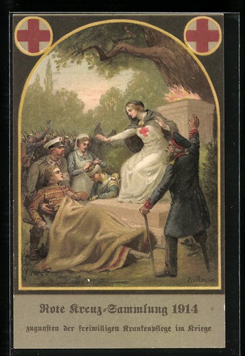 Rotkreuzschwester mit - ak,