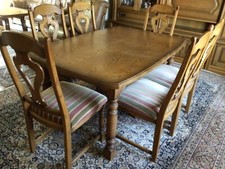 essgruppe mit 6 stühlen gebraucht, Eiche, Polster