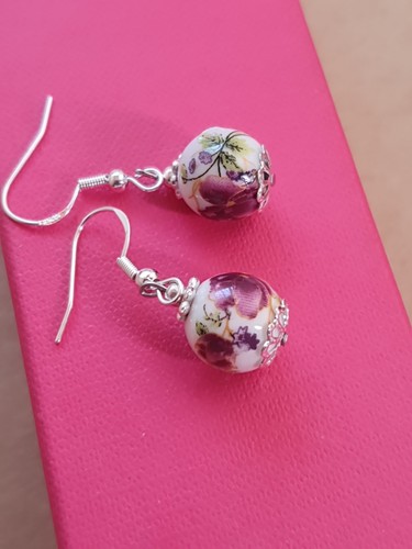 Damen ohrringe aus porzellan - ,