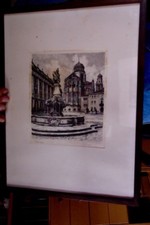 Passau Residenzplatz Radierung