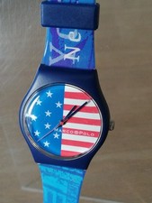 MARCO POLO Quarz Armbanduhr mit NEW YORK Design Stars and Stripes Made in France