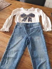 Mädchen  Shirt + Jeans -  Gr. 128 - 