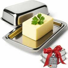 2 x Butterdose Edelstahl Butterglocke Butterschale Butterbehälter Butter Dose