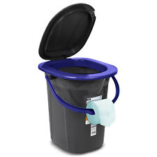 Camping Eimer Toilette WC Outdoor Universal Garten Angeln Reise Schwarz Blau 19L