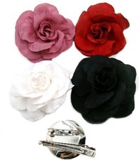 8x Blumen HAARBLUME Rose Ansteckblume Haarspange Krokodilspange Brosche Set