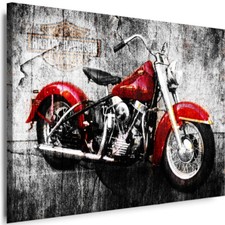 Motorrad Harley Davidson LEINWAND BILDER WANDBILDER XXL Oldtimer KUNSTDRUCKE 