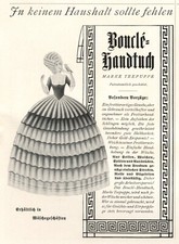 Bouclé Handtuch Marke Teepuppe Reklame 1936 Reifrock Rokoko Barock Perücke