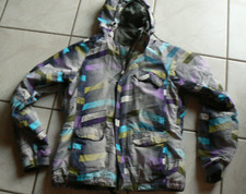 Protest Damen Teens Ski  Schnee Winter Jacke Gr  M 38 bunt lila grau gelb Kapuze