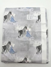 1 M Reststück Bio French Terry Mädchen Fee Pferd Hellblau Kinderstoff Stoff