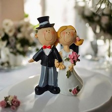 Dekofigur Hochzeit Brautpaar 8x6cm kleine Tortenfigur Tischdeko 