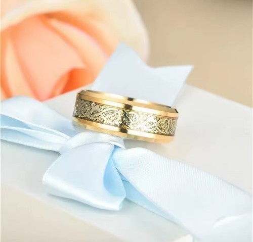 Herrenring gold drachen muster - herrenring,