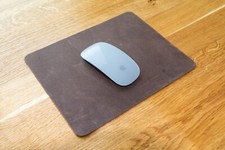 Leder-Mauspad / Mousepad | Made in Italy | 25x20cm | Dunkelbraun | Neu