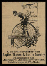 Alte Werbung 1890 Fahrrad