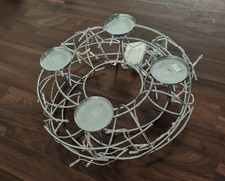 Adventskranz Silber Metall Mit
