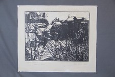 Schröder Tapiau Dachauer Maler Dachau im Winter Holzschnitt