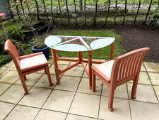Gartentisch - Glas mit 2 Sesseln
