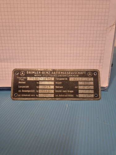 Daimler benz typenschild - daimler-benz:,