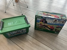 Brio Holzeisenbahn Horse Travel Set + Brio Farm Railway Set + Playtive Schienen