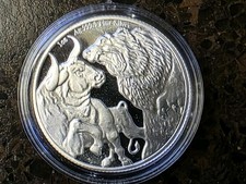 Tschad: 5000 Francs 2023 Silber 1 oz Bulle and Baer