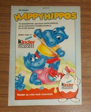 Seltene Werbung Ferrero Ü-Ei Kinder Surprise HAPPY HIPPO FITNESS CLUB NL 1992