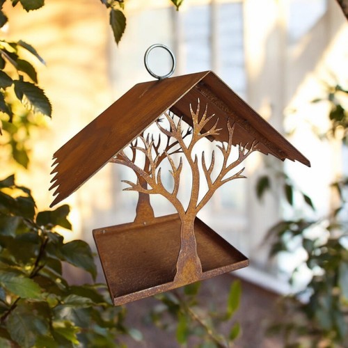 Edelrost vogelhaus mit - edelrost,