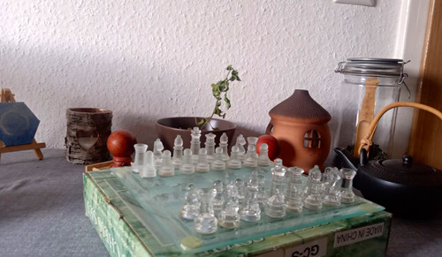 Glas schachspiel mit - schachspiel,