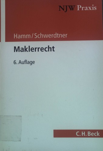 Maklerrecht njw praxis bd - ;,