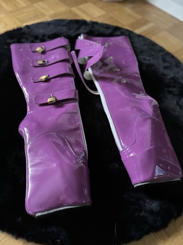 Lila designer stiefel - lila,